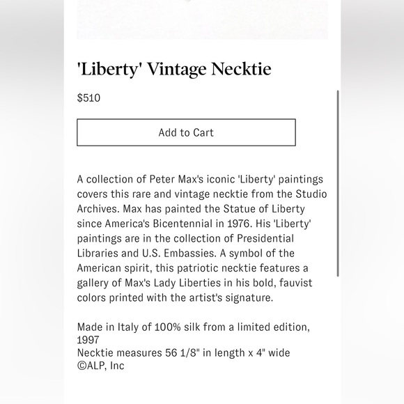 Peter Max 'Liberty' Vintage Necktie - Picture 9 of 9